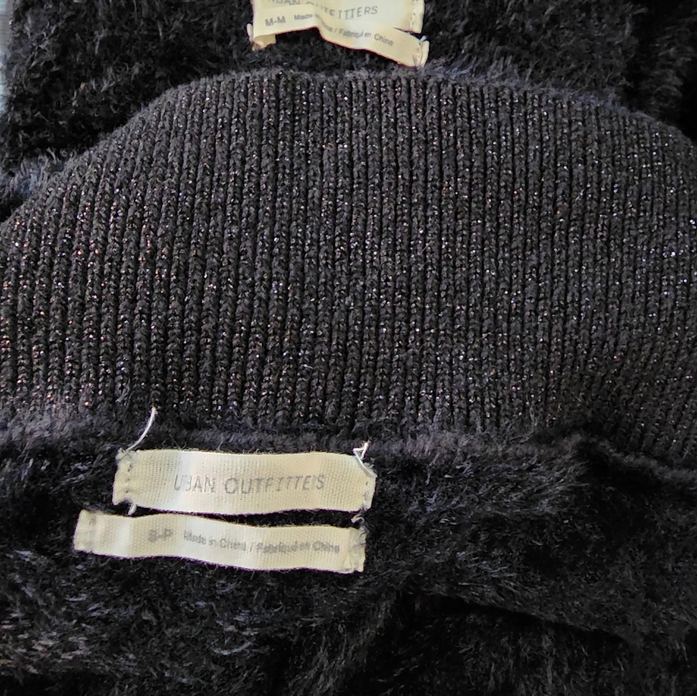 Urban Outfitters furry black two piece set - TOP & BOTTOM